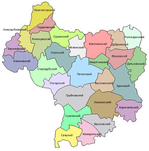 Карта: Брянская область